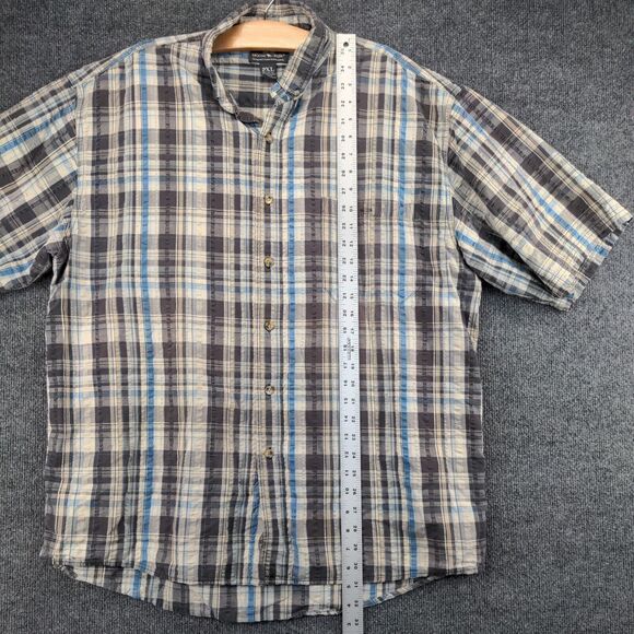 Moose Creek Button Up Shirt Mens Size 2XL Short Sleeve Multicolor Plaid Cotton - Picture 9 of 11